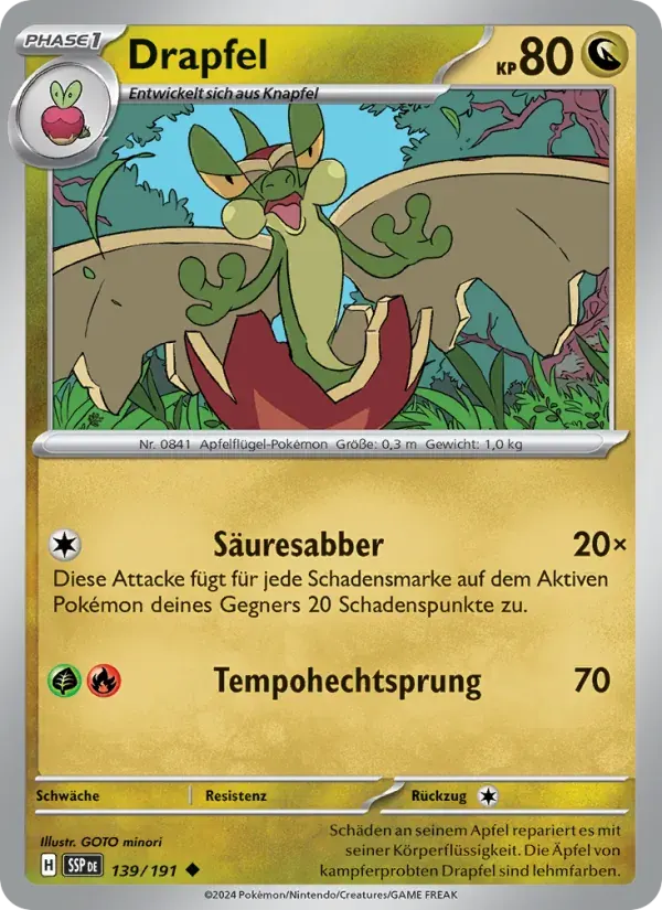 Drapfel — Stürmische Funken 139 German Pokémon card