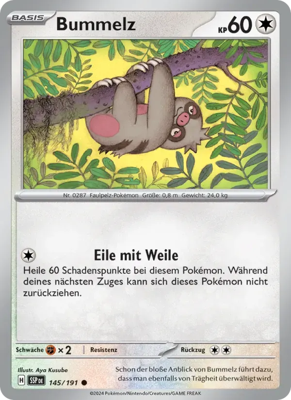 Bummelz — Stürmische Funken 145 German Pokémon card