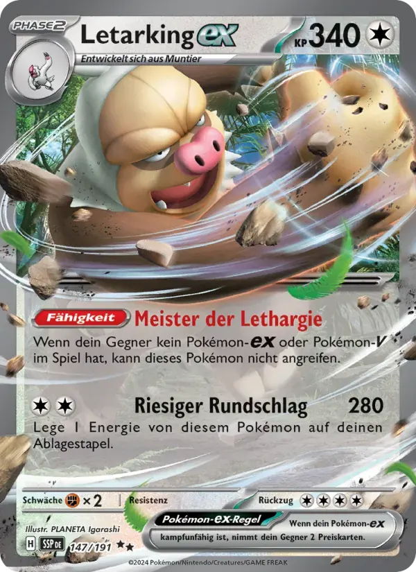 Letarking-ex — Stürmische Funken 147 German Pokémon card