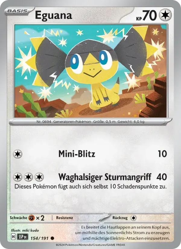 Eguana — Stürmische Funken 154 German Pokémon card