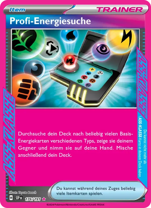 Profi-Energiesuche — Stürmische Funken 176 German Pokémon card