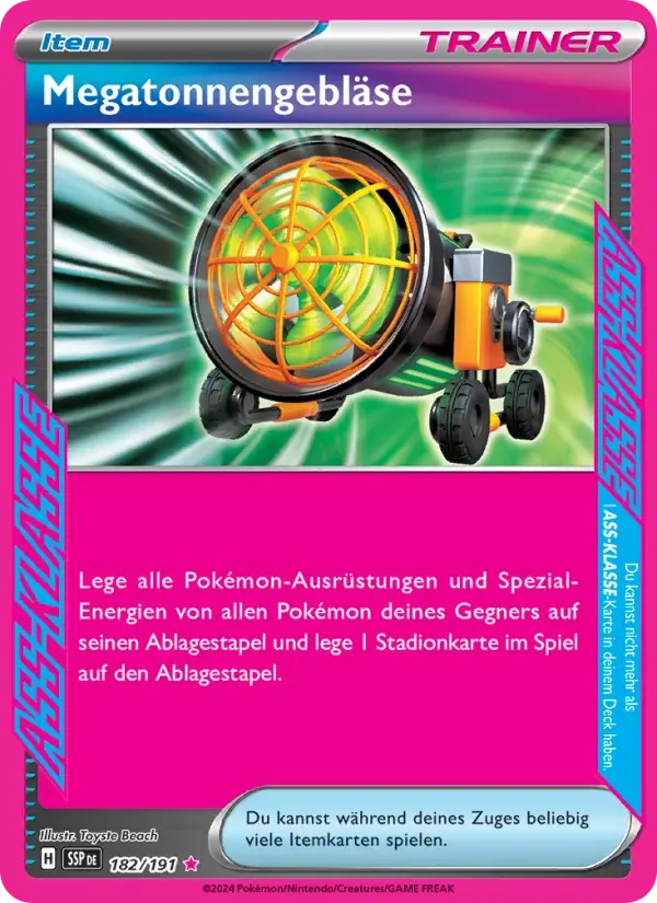 Megatonnengebläse — Stürmische Funken 182 German Pokémon card
