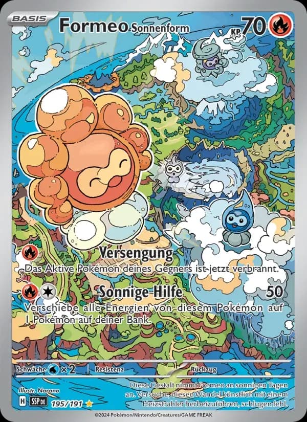 Formeo Sonnenform — Stürmische Funken 195 German Pokémon card