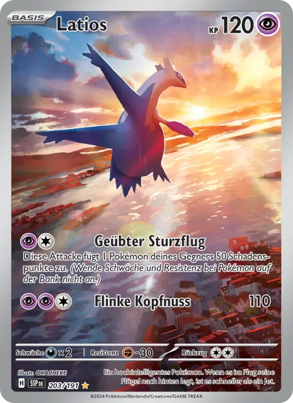 Latios — Stürmische Funken 203 German Pokémon card