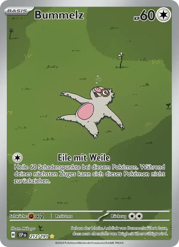 Bummelz — Stürmische Funken 212 German Pokémon card