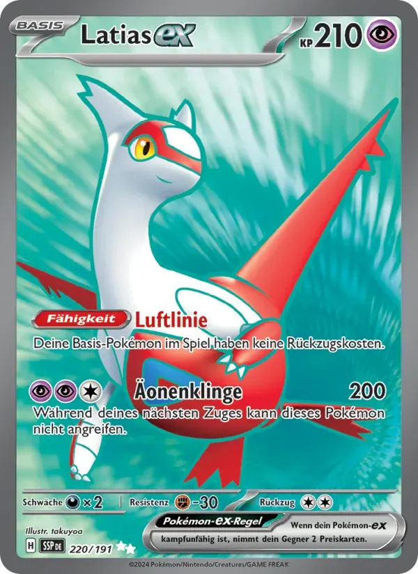 Latias-ex — Stürmische Funken 220 German Pokémon card