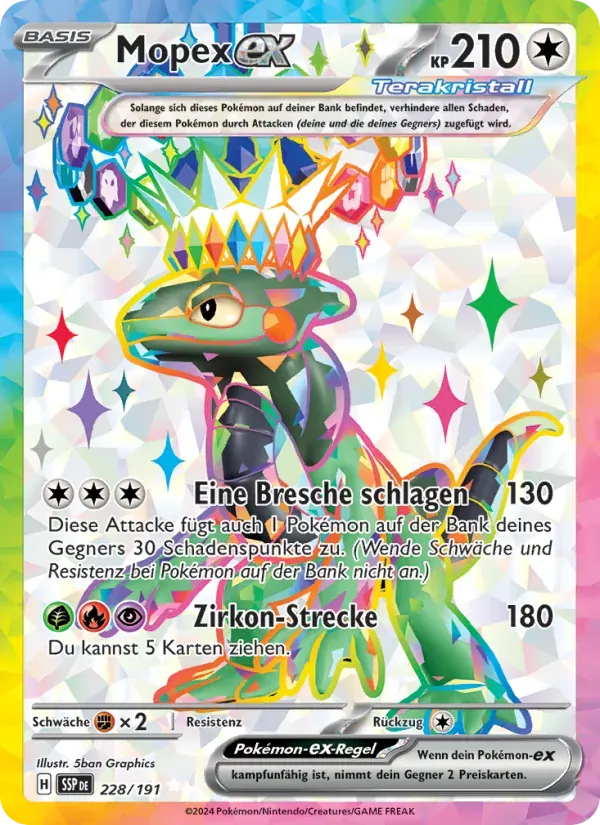 Mopex-ex — Stürmische Funken 228 German Pokémon card