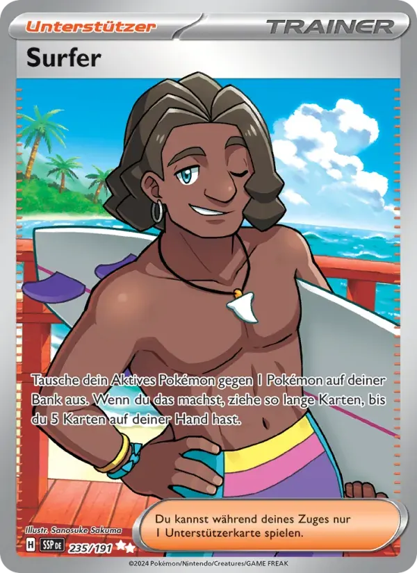 Surfer — Stürmische Funken 235 German Pokémon card