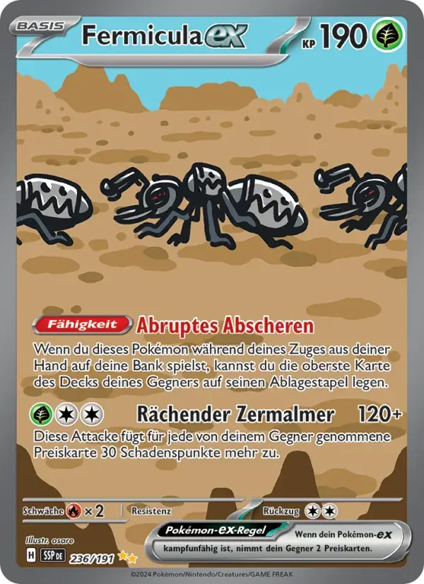 Fermicula-ex — Stürmische Funken 236 German Pokémon card