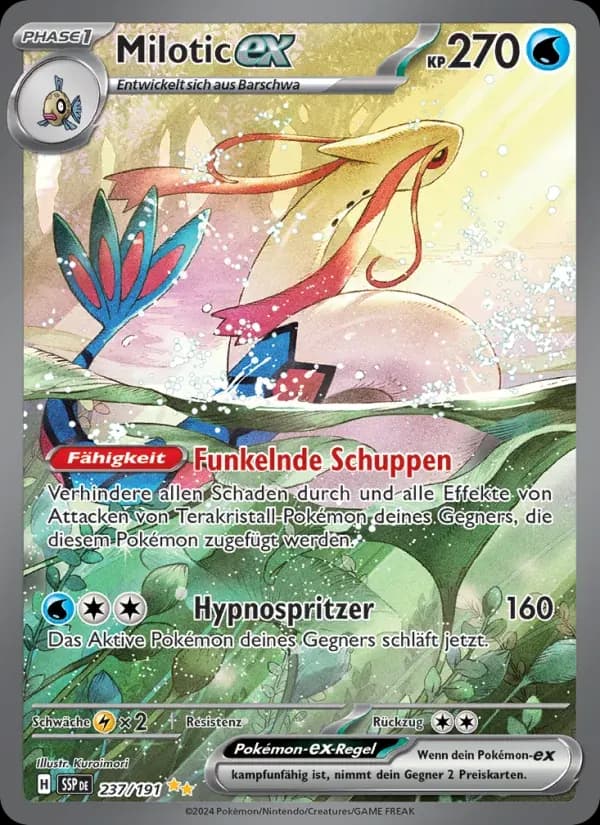 Milotic-ex — Stürmische Funken 237 German Pokémon card