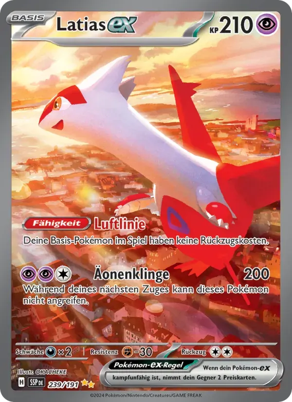 Latias-ex — Stürmische Funken 239 German Pokémon card