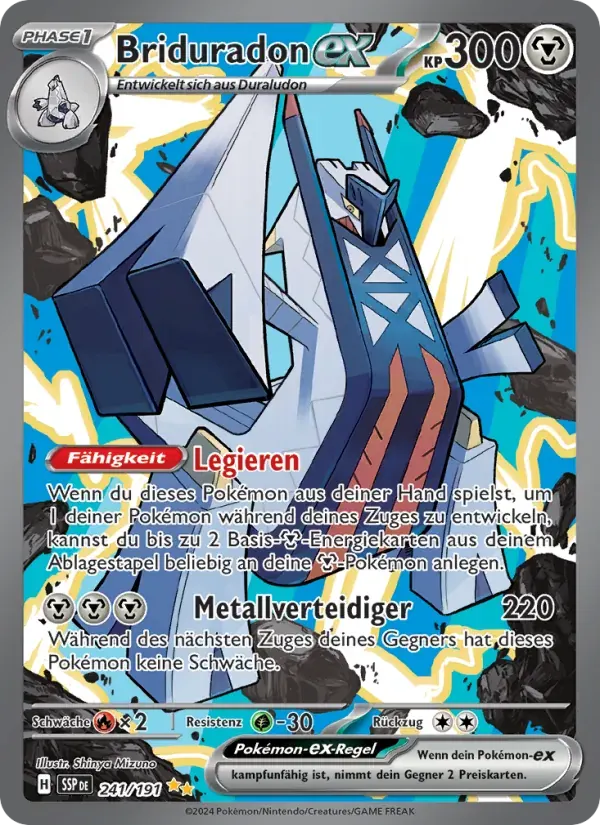 Briduradon-ex — Stürmische Funken 241 German Pokémon card