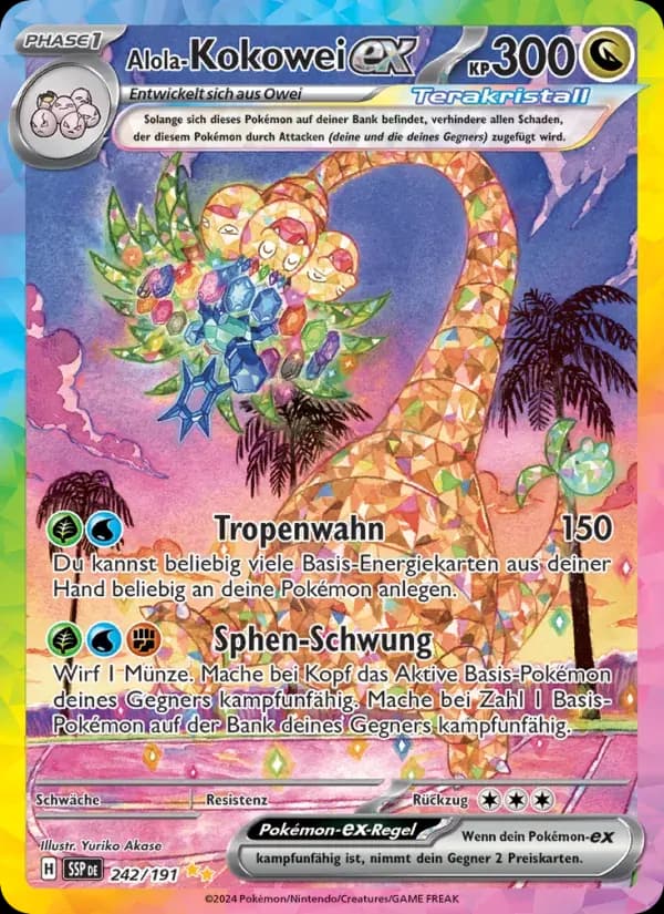 Alola-Kokowei-ex — Stürmische Funken 242 German Pokémon card