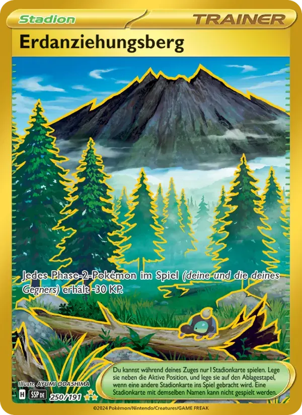 Erdanziehungsberg — Stürmische Funken 250 German Pokémon card