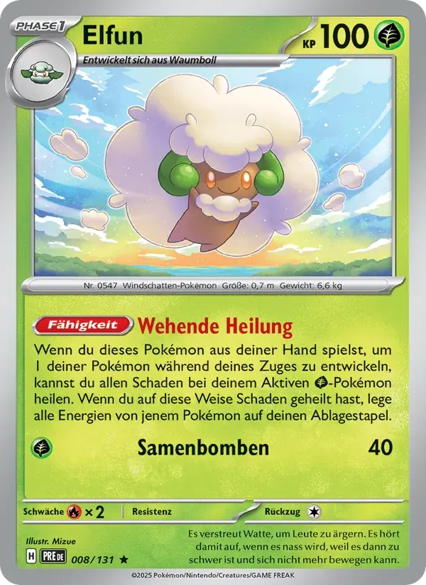 Elfun — Prismatische Entwicklungen 8 German Pokémon card