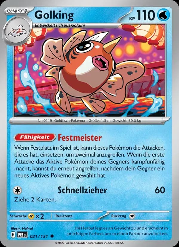 Golking — Prismatische Entwicklungen 21 German Pokémon card