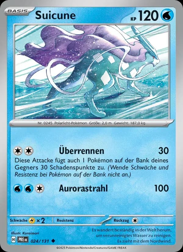 Suicune — Prismatische Entwicklungen 24 German Pokémon card