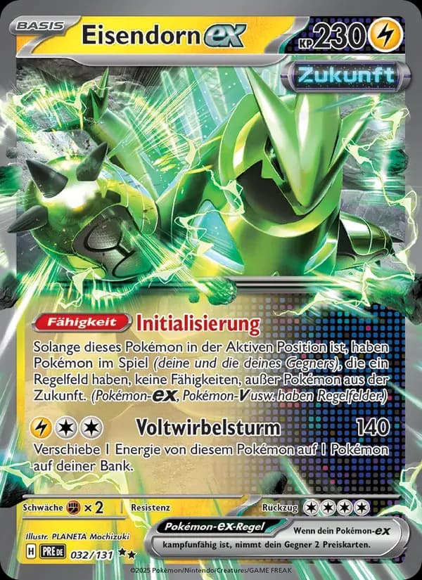 Eisendorn-ex — Prismatische Entwicklungen 32 German Pokémon card