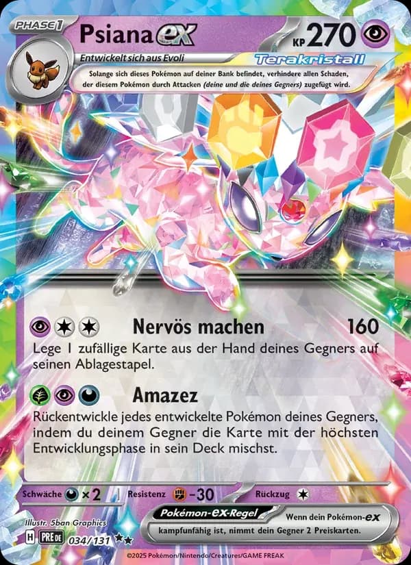 Psiana-ex — Prismatische Entwicklungen 34 German Pokémon card