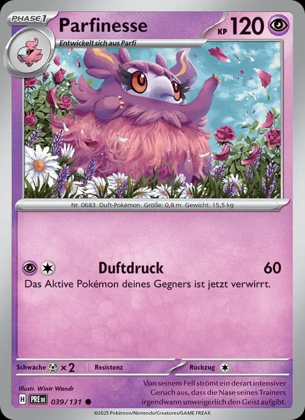 Parfinesse — Prismatische Entwicklungen 39 German Pokémon card