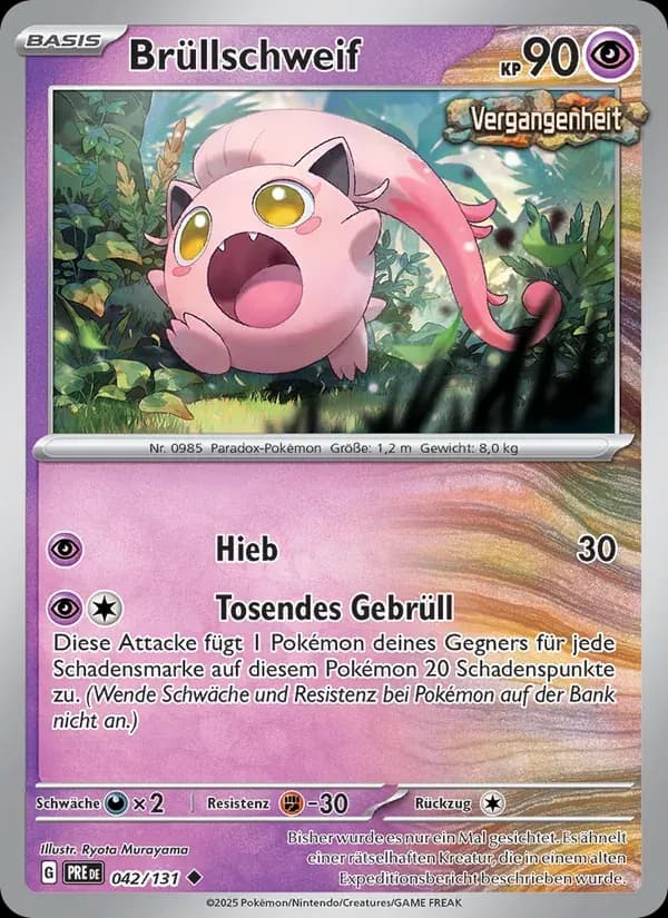 Brüllschweif — Prismatische Entwicklungen 42 German Pokémon card