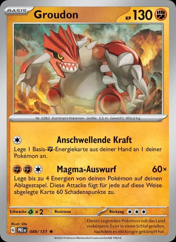 Groudon — Prismatische Entwicklungen 49 German Pokémon card