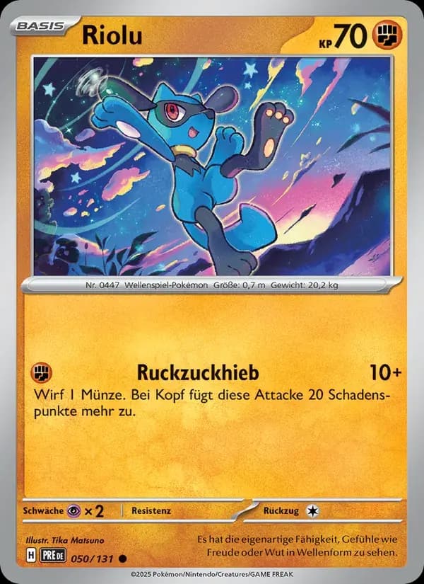 Riolu — Prismatische Entwicklungen 50 German Pokémon card