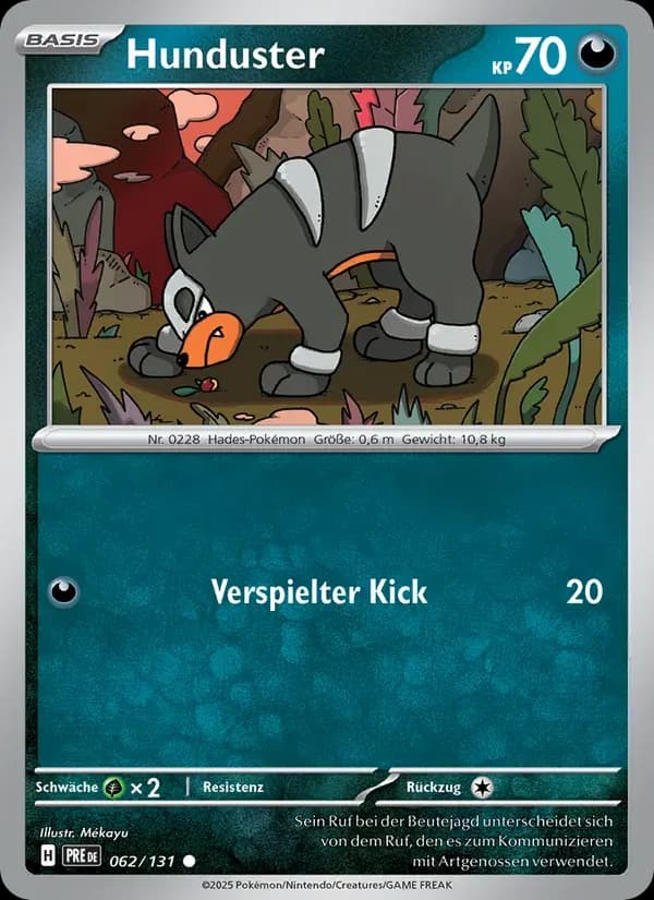 Hunduster — Prismatische Entwicklungen 62 German Pokémon card
