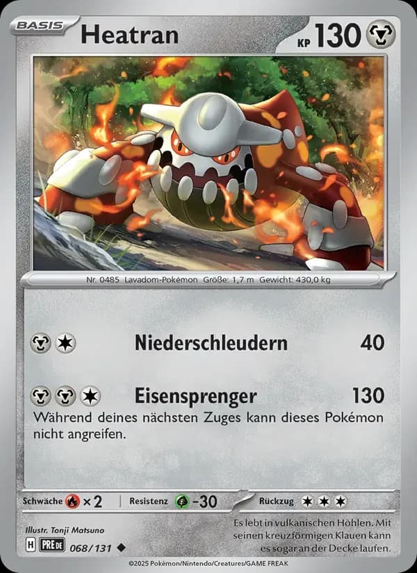 Heatran — Prismatische Entwicklungen 68 German Pokémon card