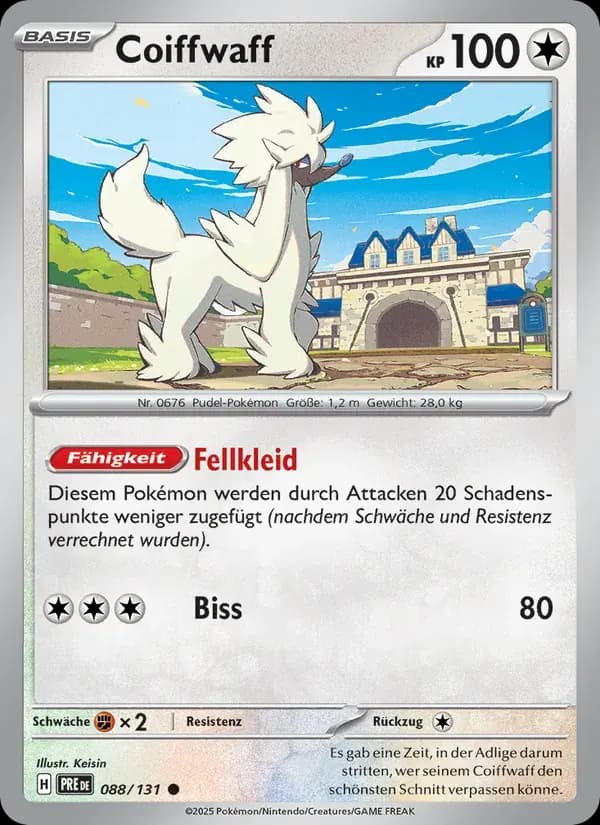 Coiffwaff — Prismatische Entwicklungen 88 German Pokémon card