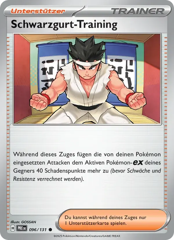 Schwarzgurt-Training — Prismatische Entwicklungen 96 German Pokémon card