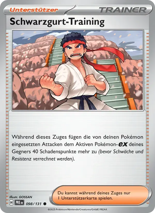 Schwarzgurt-Training — Prismatische Entwicklungen 98 German Pokémon card