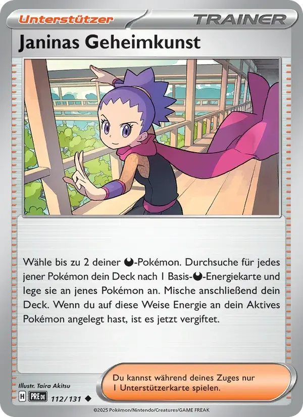 Janinas Geheimkunst — Prismatische Entwicklungen 112 German Pokémon card