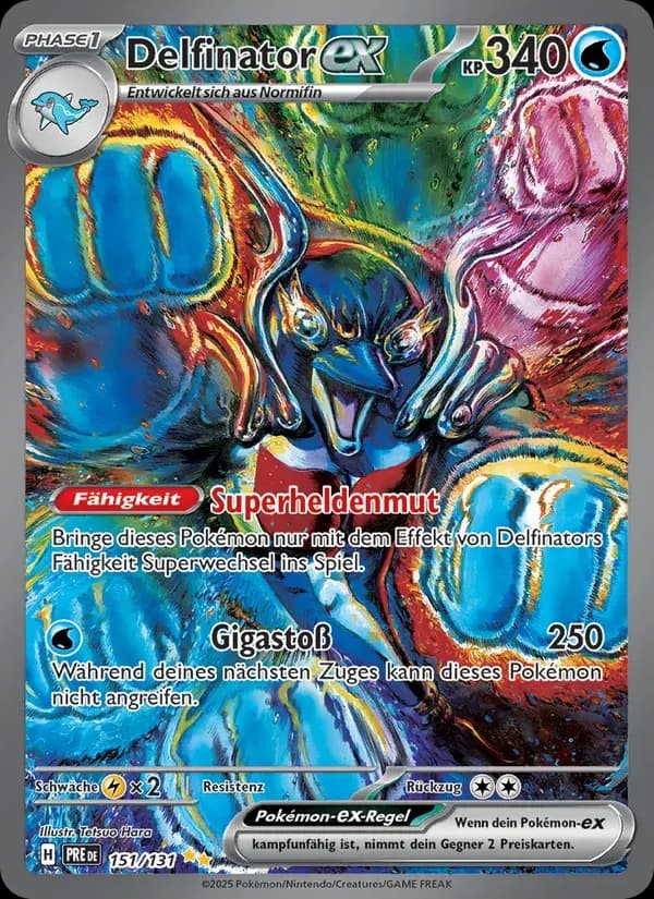 Delfinator-ex — Prismatische Entwicklungen 151 German Pokémon card