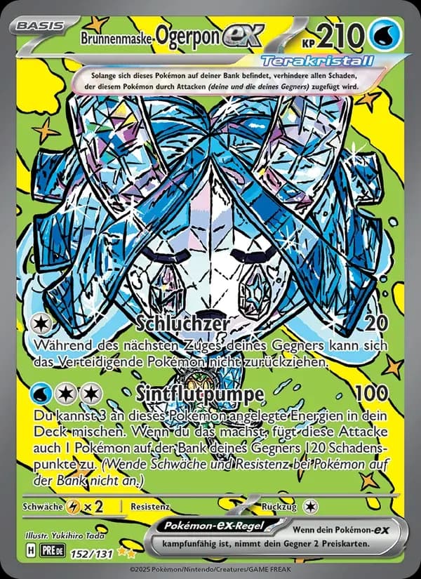 Brunnenmaske-Ogerpon-ex — Prismatische Entwicklungen 152 German Pokémon card