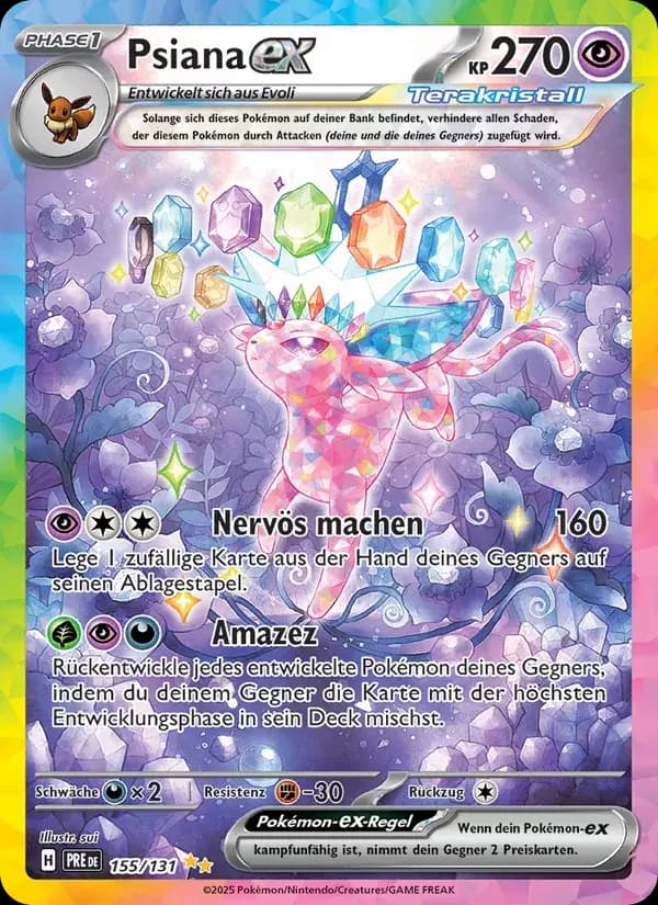 Psiana-ex — Prismatische Entwicklungen 155 German Pokémon card
