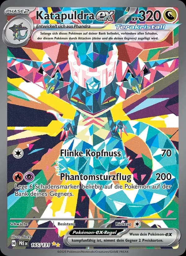 Katapuldra-ex — Prismatische Entwicklungen 165 German Pokémon card