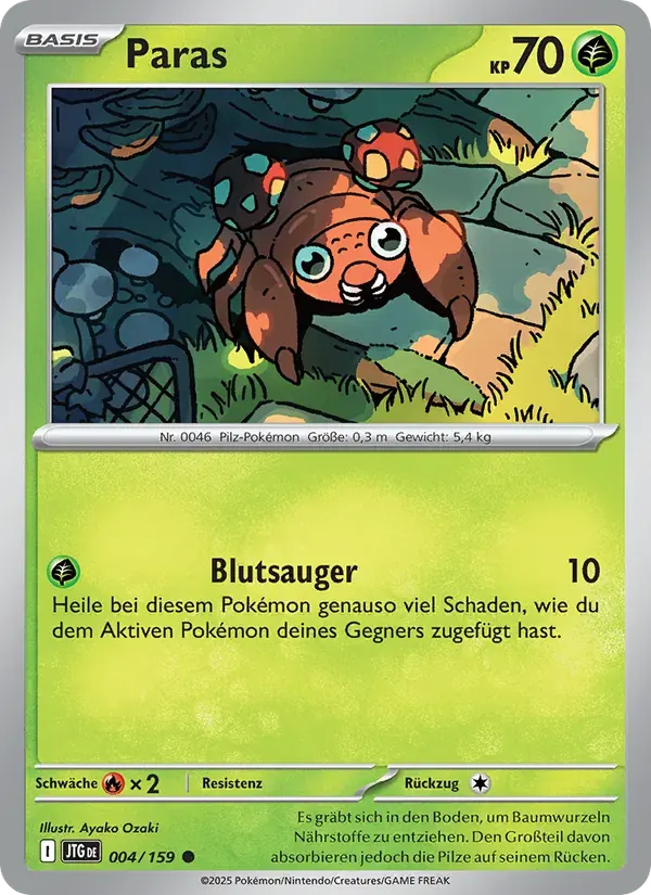 Paras — Reisegefährten 4 German Pokémon card