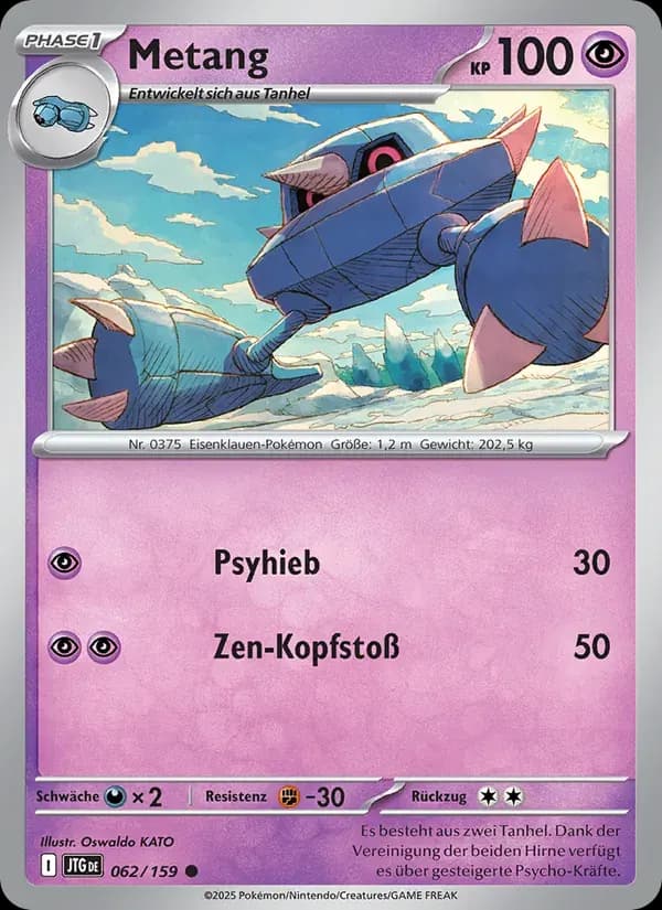 Metang — Reisegefährten 62 German Pokémon card