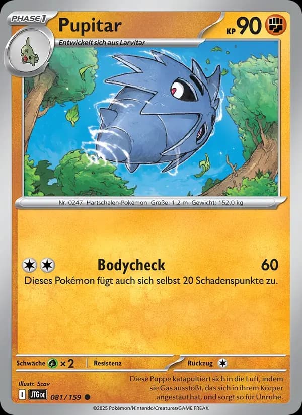 Pupitar — Reisegefährten 81 German Pokémon card