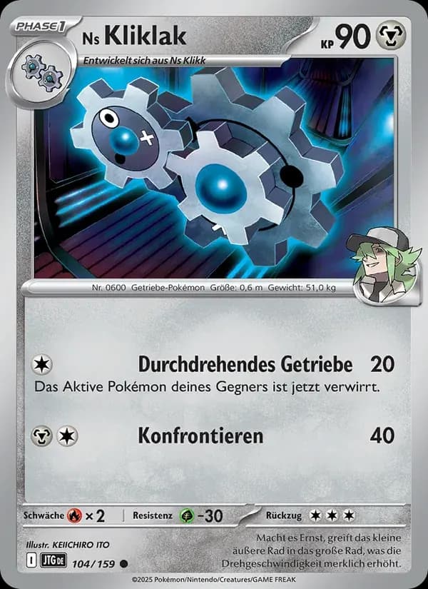 Ns Kliklak — Reisegefährten 104 German Pokémon card