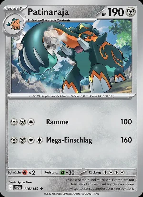 Patinaraja — Reisegefährten 110 German Pokémon card
