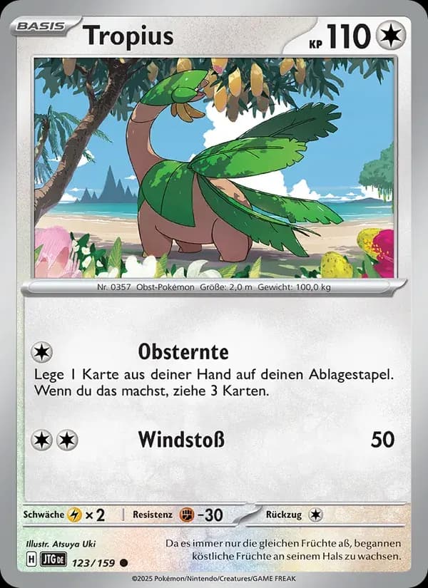 Tropius — Reisegefährten 123 German Pokémon card