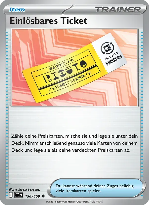 Einlösbares Ticket — Reisegefährten 156 German Pokémon card