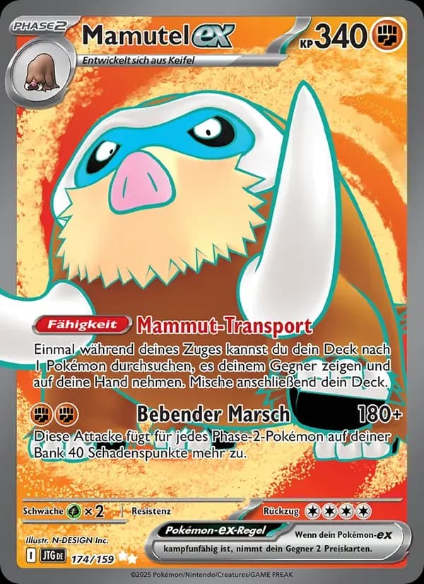 Mamutel-ex — Reisegefährten 174 German Pokémon card