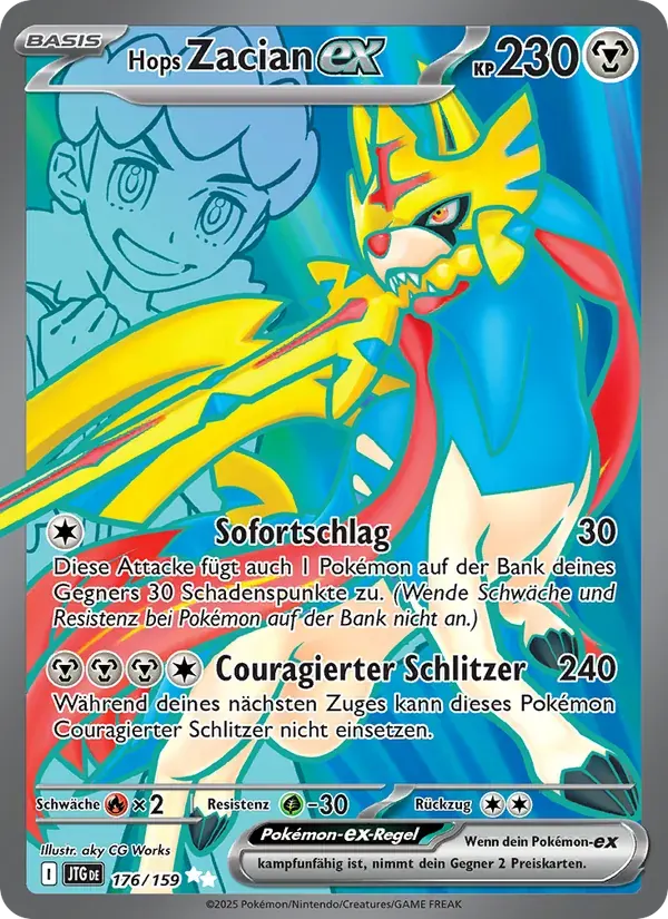 Hops Zacian-ex — Reisegefährten 176 German Pokémon card
