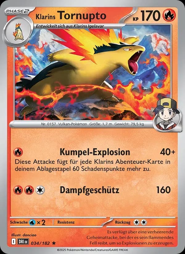Klarins Tornupto — Ewige Rivalen 34 German Pokémon card