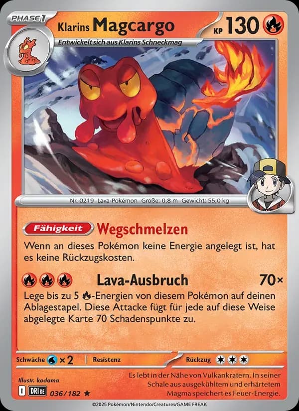 Klarins Magcargo — Ewige Rivalen 36 German Pokémon card