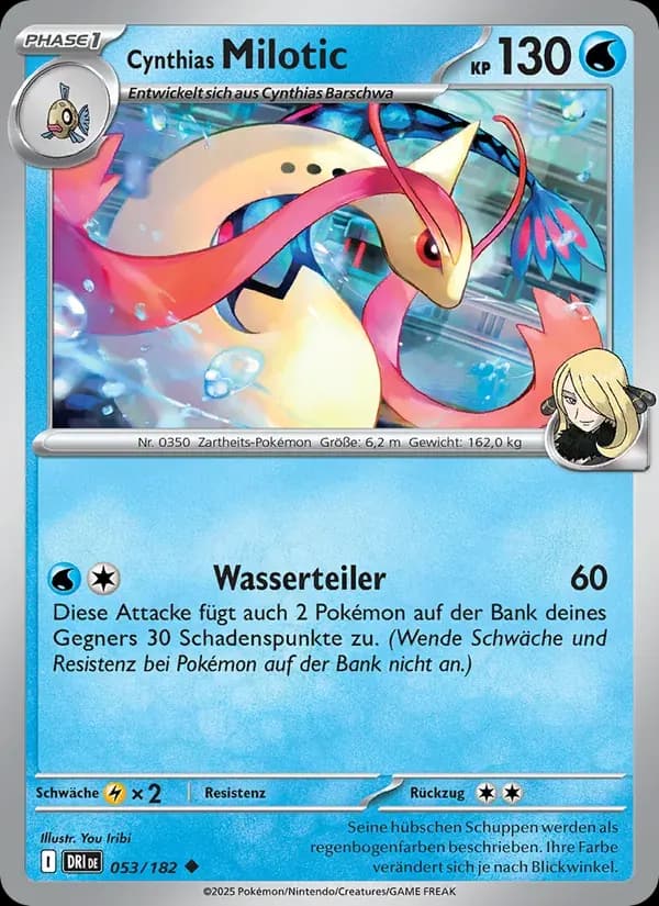 Cynthias Milotic — Ewige Rivalen 53 German Pokémon card