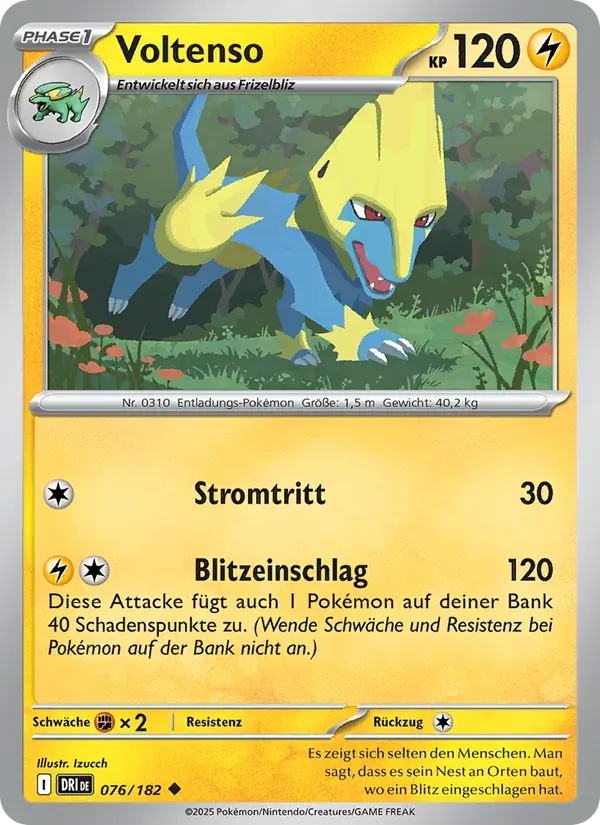 Voltenso — Ewige Rivalen 76 German Pokémon card